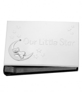 Let her shine. Cherish special moments in the Best Wishes Our Little Star photo album, featuring a silver-plated cover with an embossed bear in the moon. A cute gift for new parents, from Lenox. Qualifies for Rebate