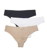 Laser cut edges make this thong lay perfectly flat against the skin. Full cotton gusset.