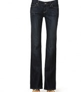 Paige Denim Laurel Canyon jeans in McKinley wash are boot cut with signature whip stitching on back pocket.