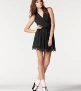 Get ready for the party in this flirty mini dress from Bar III. A braided waist and fringe style skirt are unique and fashion-forward!
