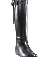 An elegant riding boot with belted detail from Burberry.