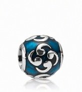 A balanced sterling silver design and translucent enamel lend an ethereal quality to this PANDORA charm.