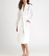 A soft and sumptuous slip-on after a shower or before bed, crafted in pure cotton terry velour with a cozy shawl collar and oversized, roll-up cuffs. Belted waist with loops Patch pockets Cotton terry velour; machine wash ImportedFOR PERSONALIZATION Select a quantity, then scroll down and click on PERSONALIZE & ADD TO BAG to choose and preview your monogramming options. Please allow 4 weeks for delivery.