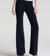The perfect addition to your denim portfolio, these sleek Burberry Brit flares flaunt a deep indigo hue with a hint of stretch for a sleek silhouette.