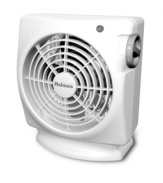 For times that get heated or go icy, this heater and fan combo makes everything just right. Live in comfort with the compact take-anywhere convenience of this 2-in-1 wonder, which features 2 heat settings, manual controls and auto shutoff. 1-year warranty. Model HFH103-UM.