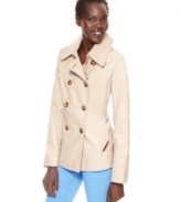 A classic spring style, this lightweight Tommy Hilfiger pea coat is the perfect topper for rain or shine!