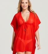 This versatile tunic from Echo is the ultimate in breezy beachwear. Boasting floaty sleeves, this coverup feels bohemian with flat sandals and an armful of beads.