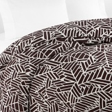 Warm your bedroom style with this rich, coffee bean brown DIANE von FURSTENBERG twin duvet cover, adorned with a detailed geometric print in creamy white.