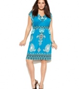 Featuring a vivid print, INC's sleeveless plus size dress is a must-have for statement-making style this spring!