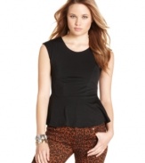 Polished, sleek and structured, Ultra Flirt's sleeveless peplum top is the most stylish basic you'll own this season.