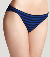 Statement stripes come about on Juicy Couture's nautically-inspired bikini bottom. Whether by land or sea, this charming piece makes for a playful plunge.