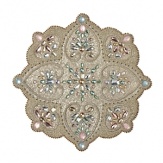 Make any table setting shine with this stunning Kim Seybert placemat, richly detailed with iridescent beads and jewels.