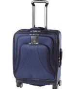 You've arrived at the perfect bag. Built extra durable and light, this suitcase has 360º mobility that follows you wherever you lead and comfort extension handles with multiple stops for multiple heights. A removable suiter system, easy-access pocket and add-a-bag strap let you travel with complete confidence. Limited lifetime warranty.