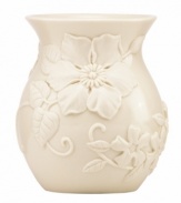 Already teeming with fresh blooms, Floral Fields posey vases from Lenox have a serene, understated elegance in graceful ivory porcelain. A simple silhouette balances elaborate sculpted detail. Qualifies for Rebate