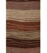 Warm autumnal hues unite with a graceful, undulating pattern, invigorating your space with a striking, yet inviting, allure. Rife with lush texture and detail, this luxurious area rug from Dalyn is beautifully hand tufted in polyester and acrylic, ensuring superior color retention and long-lasting wear.