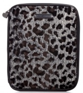 Give your gadget some exotic appeal with this leopard-print iPad case from Betsey Johnson.  Decked out in a shimmer of sequin, the well-padded interior safely stashes your technology and other important essentials.
