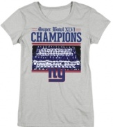 You're more likely to read the sports section than celebrity gossip.  Prove you are proud of your boys in blue with this New York Giants commemorative Super Bowl t-shirt from Reebok.