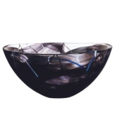 With a smoky black haze and hand-applied bands of eye-catching color, each Contrast bowl from Kosta Boda is truly unique. A simple crystal form showcases each stroke and swirl with true artistry.