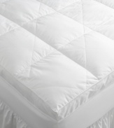 Sink into Hotel Collection luxury. Featuring a quilted cotton cover and a lofty layer of down-alternative fill, this fiberbed boots your bed to a new level of comfort. Featuring a skirt that fits to your mattress to keep the fiberbed in place.