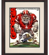 Woof! The Bulldogs' bite was as big as their bark when they crushed the Volunteers 44-0 at the start of the 1981 college football season. Georgia fans will revel in this framed cover art from that day's game program.