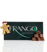 A jolly good gift. Better than a snow day, give them a festive box of delicious Frango mint chocolate with a delightful gingerbread ornament by Kurt Adler on top. These melt-in-your-mouth confections make a perfect gift for the hostess, a friend or yourself!
