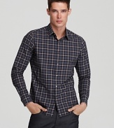 Preppy multicolored plaid in a modern fit - a go-to everyday shirt that handles solo duty with ease and layers well with a jacket.