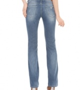 Perfect for everyday style, these GUESS? bootcut jeans feature light distressing for a just right worn-in look!