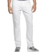 Class it up. These white denim jeans from Sean John take your casual look one step up.