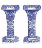 Recognize the beginning of Shabbat with a traditional candle lighting ceremony. Embellished with a traditional blue and white motif, these exquisite candlesticks make a lovely addition to the dinner table during Friday night prayers. (Clearance)