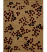 Take your decorating cues from nature's most beautiful scenery. This awe-inspiring area rug comes alive with heart-shaped blossoms and bold black flowers, hand-carved to add that extra dimension and eye-pleasing interest.