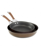 A deep, rich chocolate tone with a superior chocolate tone turns things up in the kitchen, making every meal a mixture of sophistication and ease. Constructed for professional performance with a hard-anodized construction, impact-bonded stainless steel base and dishwasher-safe finish, each skillet quickly becomes an everyday essential in your space. Lifetime warranty.