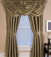 Your home is truly your castle with Versailles window treatments. With a brilliant sheen, lavish draping and decorative pleats, this exquisite window valance dresses your master suite or dining room in regal splendor.