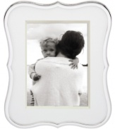 Shiny silver plate flows in graceful curves around the Crown Point picture frame, accenting a personal gallery with the modern polish of kate spade new york. Its white mat provides a crisp, clean contrast to any photo.