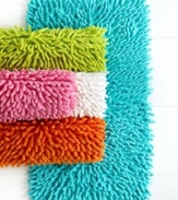 Crafted of plush cotton chenille, this Bambini bath rug is ultra-soft to the touch and come in five fun and vibrant colors to brighten up any bathroom.
