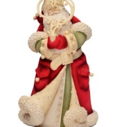 Inspired by the Twas the Night Before Christmas poem, this traditional Santa figurine warms your heart as Santa hold a pipe in his mouth with a heart-shaped smoke wreath encircling him.