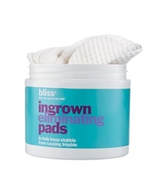 Bliss Ingrown Eliminating Pads help nix ingrown hairs anywhere on the body. A must between waxing or shaving sessions, these single-use swipes tackle hair-raising lumps and bumps with alpha and beta hydroxy acids. Soaked in antioxidant green tea and soothing, smoothing oat extract, they'll get to the root of your ingrown issues. This multipurpose solution is also a great cure for men's beard bumps. (50 pads)