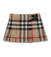 Pleats please! Adorable and chic, Burberry's Silvia Kilt features two buckles and a frayed selvage.