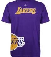 GO TEAM! Show off your fave basketball's team and colors in this LA Lakers tee by adidas.