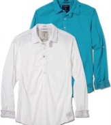 Dressed up or down, this shirt from Guess can take you from the office to dinner in no time.