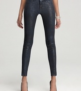 J Brand Jeans - Coated Skinny Jeans in Boa Snakeskin Print