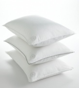 Ideal for stomach sleepers, the Primaloft Density soft pillow from Hotel Collection cradles your head with comfortable support.  Featuring patented Primaloft fill designed for softness, breathability and water resistance. Also features a woven damask cover of 100% cotton in a soft, 400 thread count.