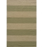 Classic sage stripes add instantly livability to any outdoor space. Hand-hooked polypropylene is surprisingly soft, enduringly bright and always easy to clean -- just hose it down and enjoy years of unique style.