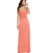 Baby Phat's strapless maxi dress is on-trend for an endless summer of fun. Pair it with bold earrings and nude heels for a sexy date night outfit.