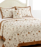 Relax upon a blooming bed of springtime florals, no matter what the season! The Savannah sham charms your room with soft quilting and beautifully embroidered blossoms for a sweet and soothing ambiance.