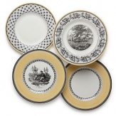 A classic copperplate design named for the home of Villeroy & Boch, featuring an array of plates that can be combined for dramatic effect. Dinner plate, salad plate, bread & butter plate, rim soup bowl, jumbo cup, mug, and after dinner cup available.
