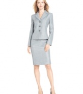 A new take on a tweed suit makes this ensemble from Evan Picone feel both classic and totally modern at the same time.