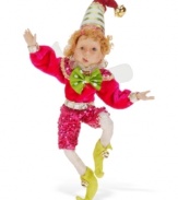 Let your imagination run wild with the Winky Wonder Pixie figurine from Mark Roberts. This whimsical fairy steps out in sequined pants and a dotted green bowtie that's bound to get noticed.