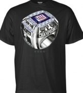 Lords of the Ring.  Eli and co. dominated the Patriots. Now you can show of their hardware with this championship t-shirt from Reebok.