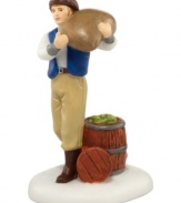 Ready and willing on the job, this brew boy ventures out for supplies. Crafted of hand-painted porcelain and part of the Dickens' Village collection from Department 56. Coordinates with the Chiswick Brewery building.