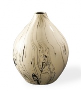 Big on style, this Howard Elliot vase boasts a rounded silhouette and swirling black glaze in off-white ceramic. No flowers necessary.